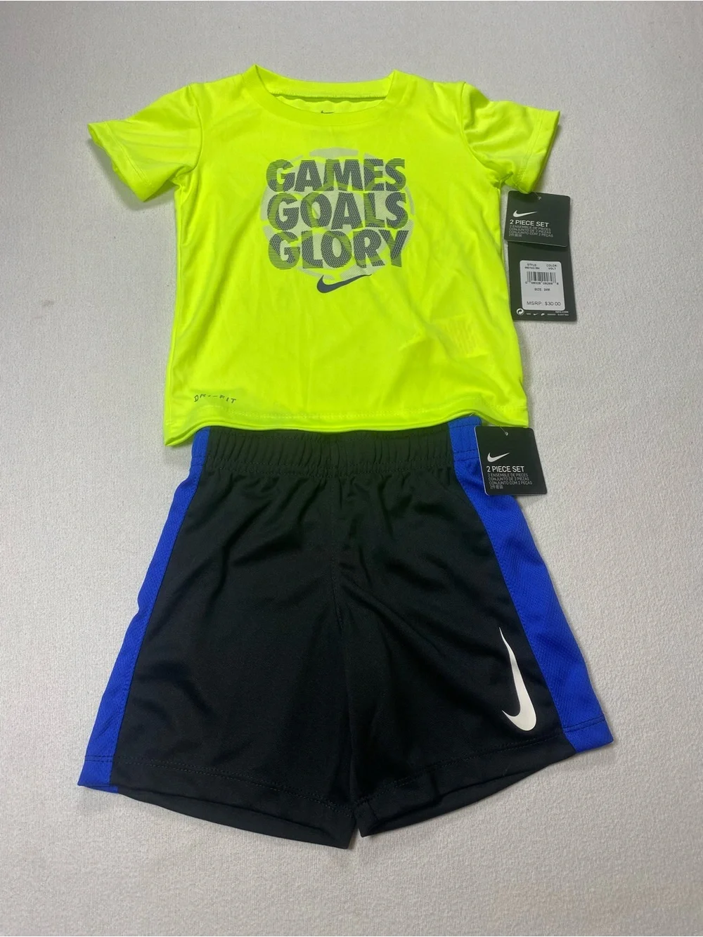 Nike Dri Fit 24M tee and shorts NWT. See description.